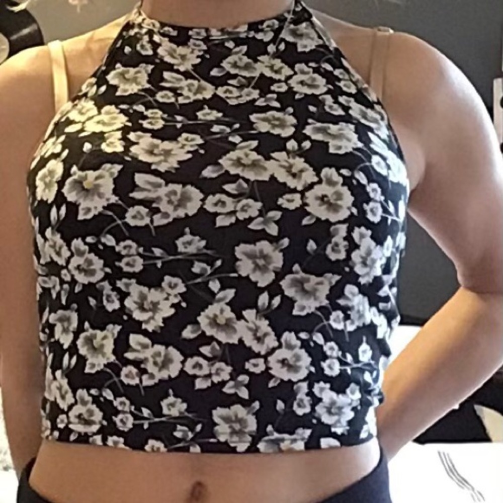 Floral print halter top